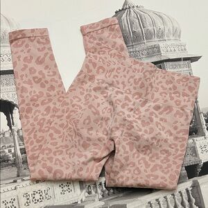 Light Pink Leopard Print Leggings